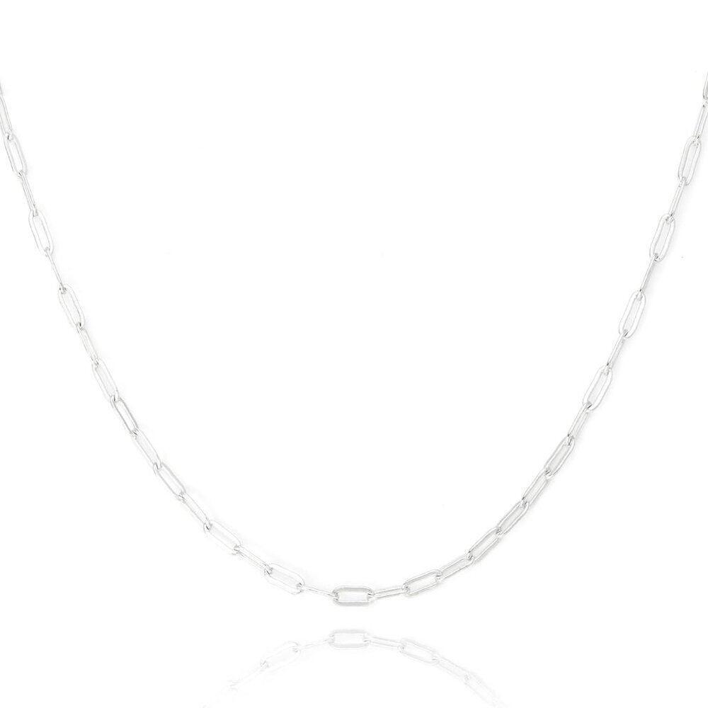 Silver Paperclip Necklace Sterling Silver 16-30 Inches Modern Elegant Jewelry